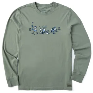 Life is Good. Men's Life Isn't Easy Hockey LS Crusher Tee, Moss Green