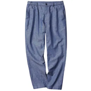 LINEN BLEND RELAXED PANTS FADED BLUE