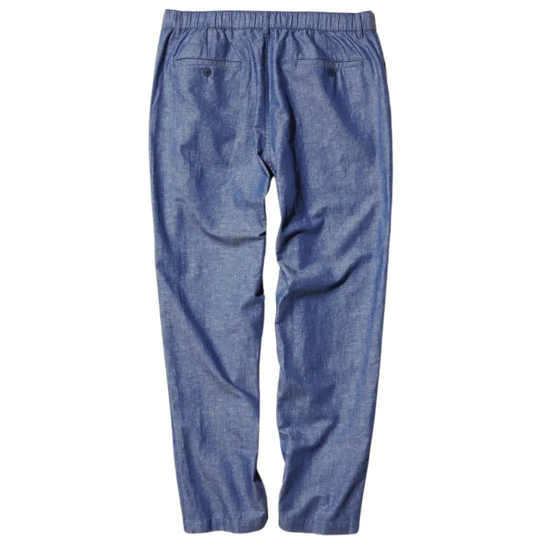 LINEN BLEND RELAXED PANTS FADED BLUE