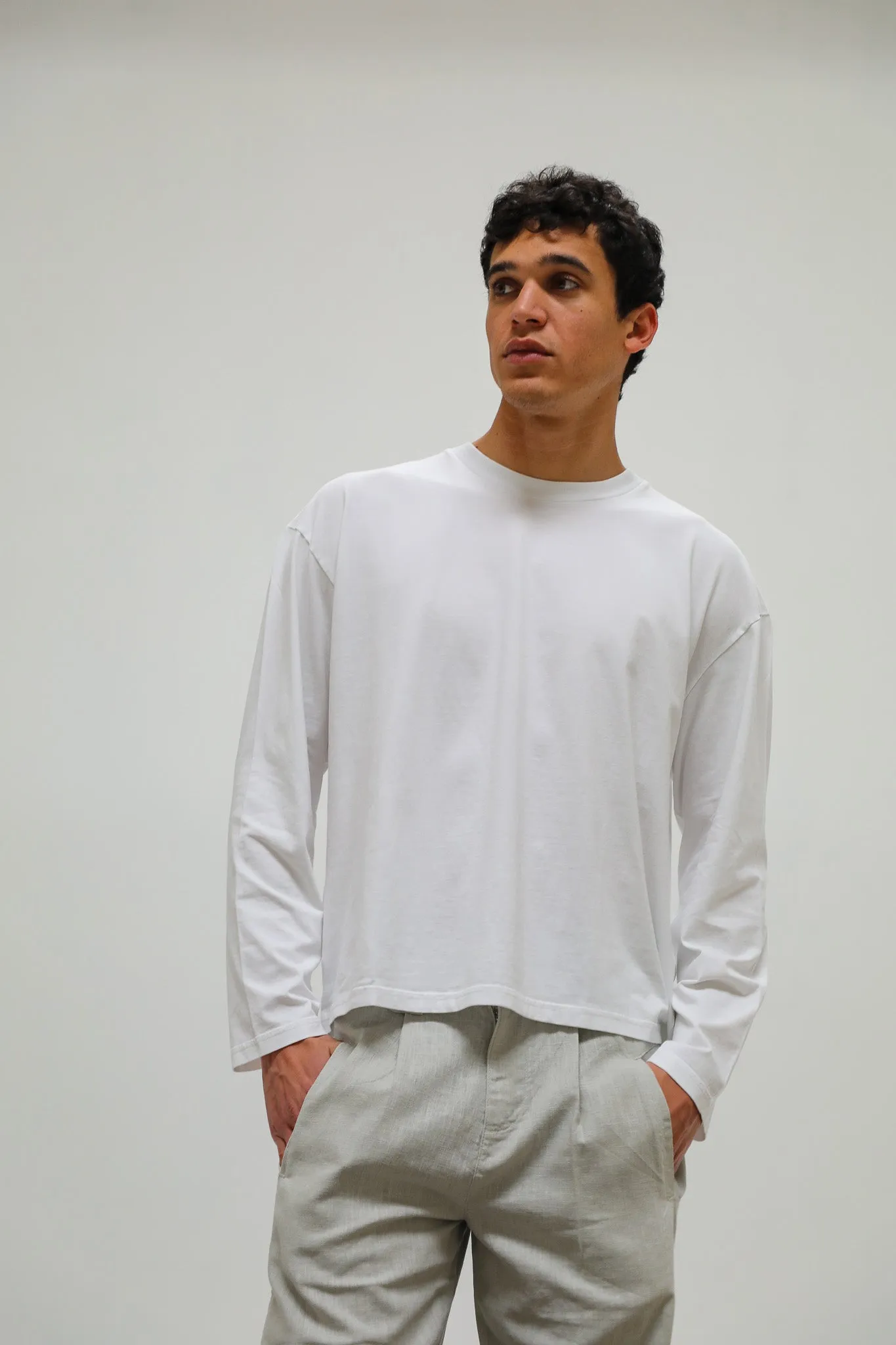 Long Trendy Modern T-Shirt Natural