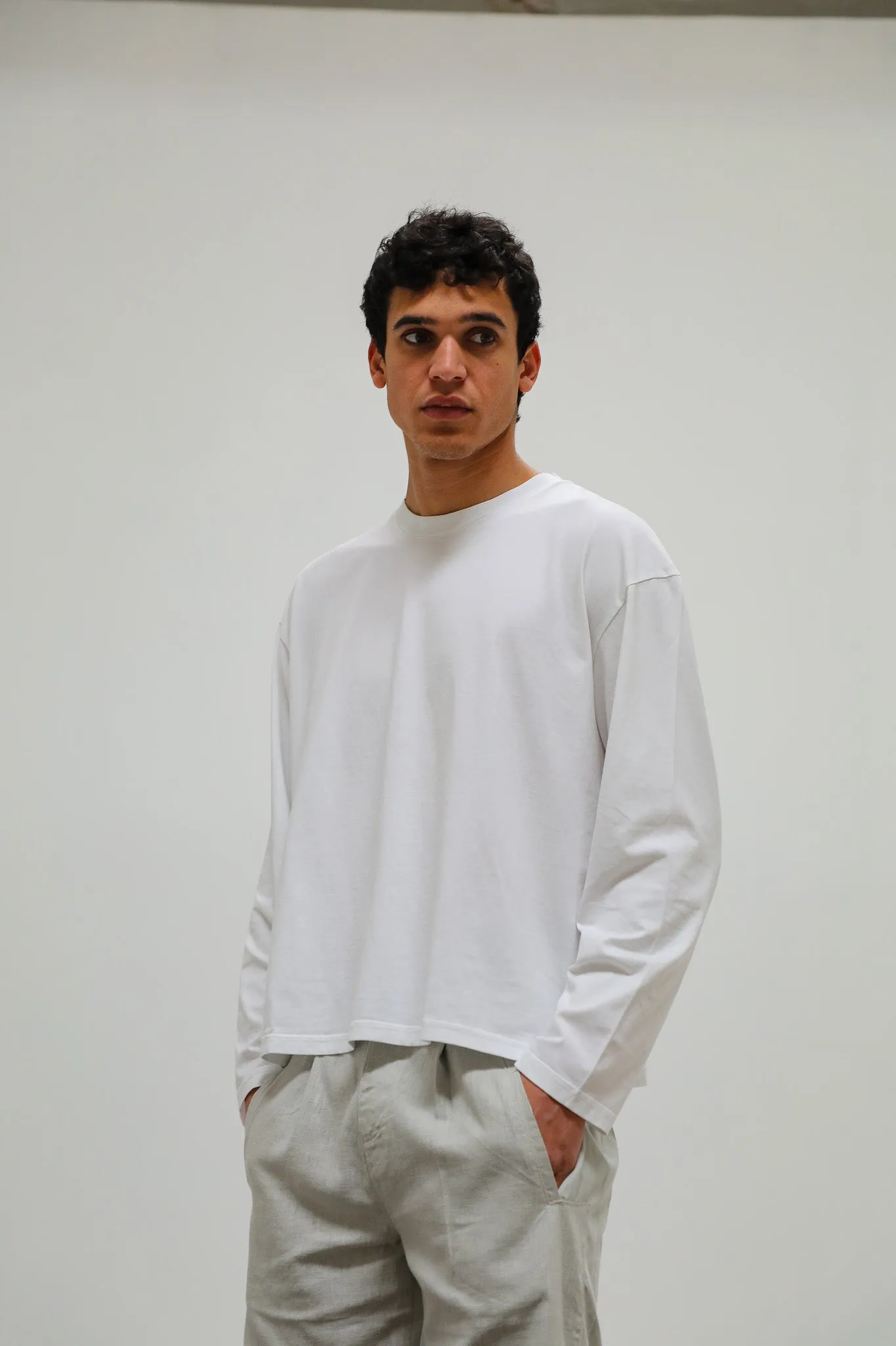 Long Trendy Modern T-Shirt Natural