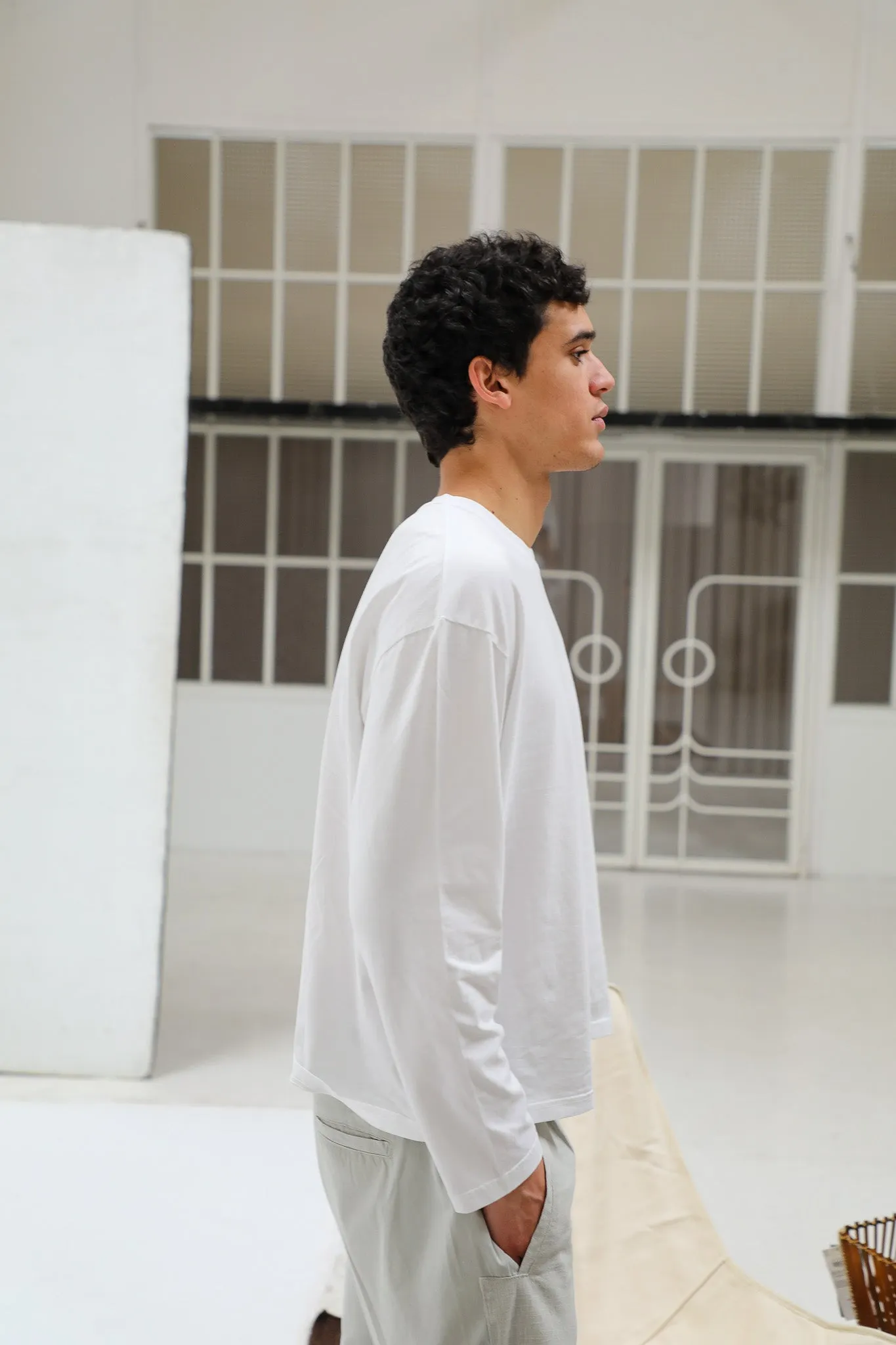 Long Trendy Modern T-Shirt Natural