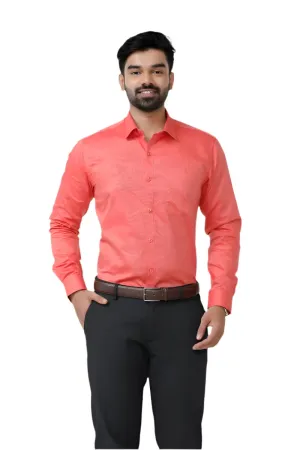Luxor - Peach Red Formal Shirts for Men | Ariser