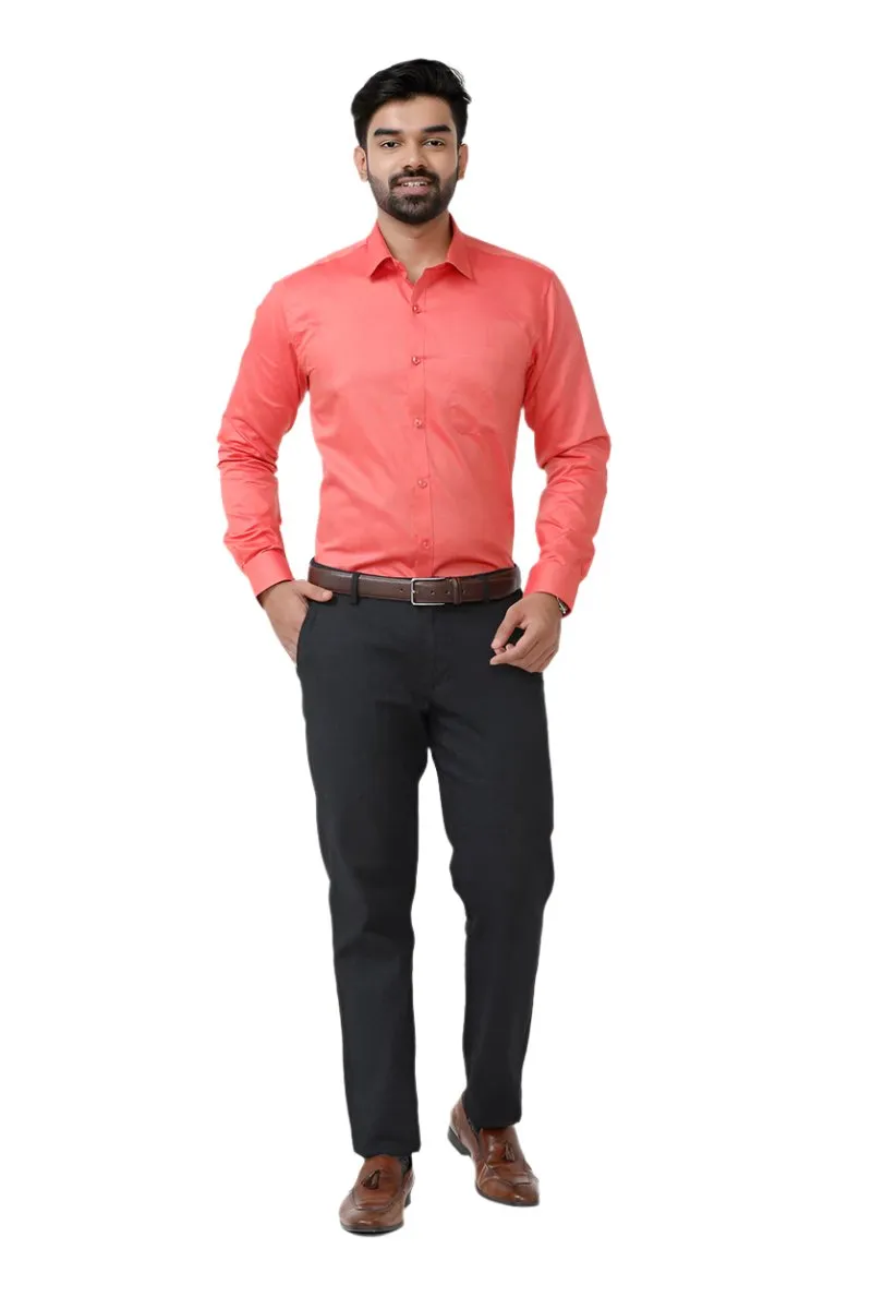 Luxor - Peach Red Formal Shirts for Men | Ariser