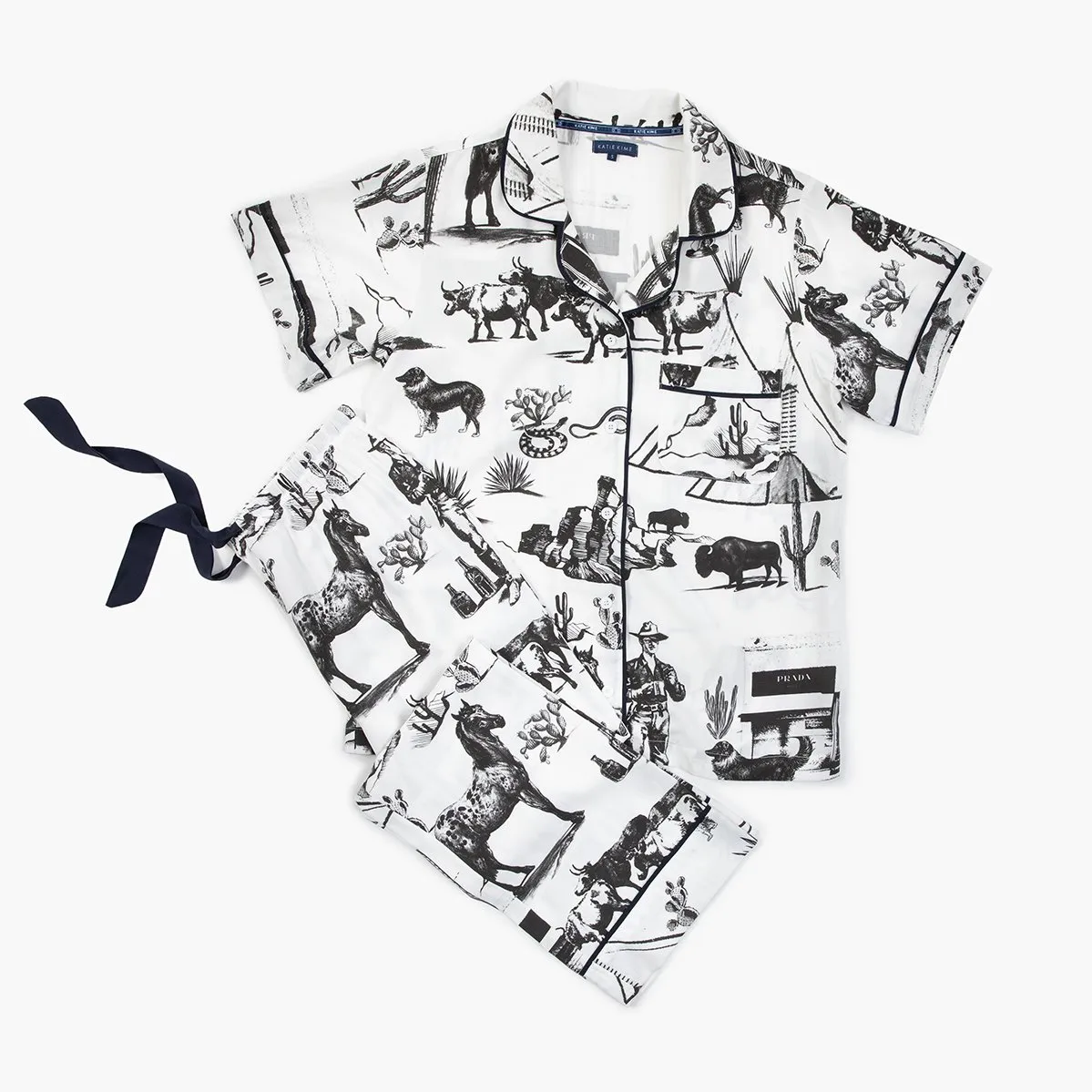 Marfa Toile Pajama Set - Black