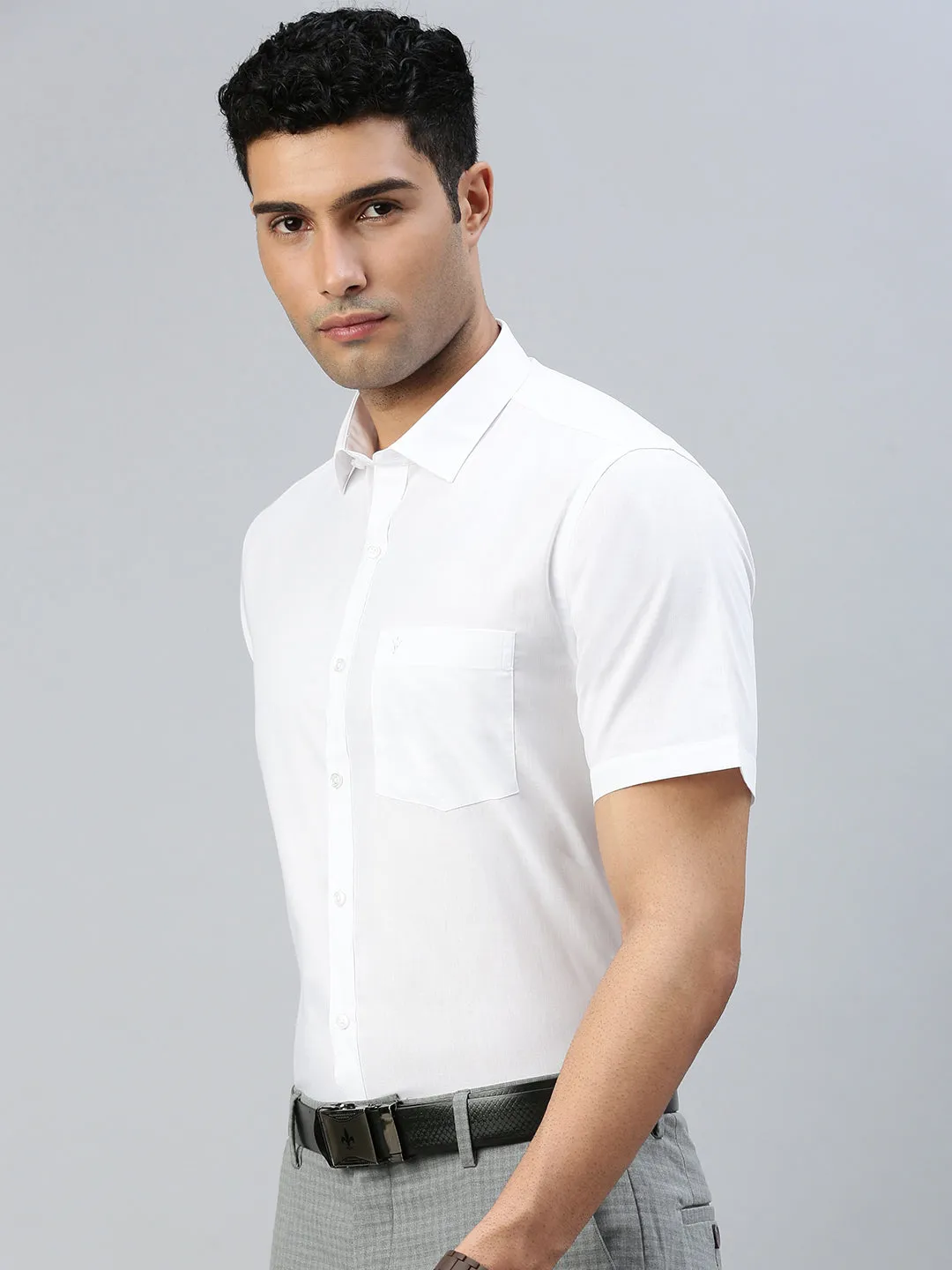 Men Cotton Rich White Shirt Trendy