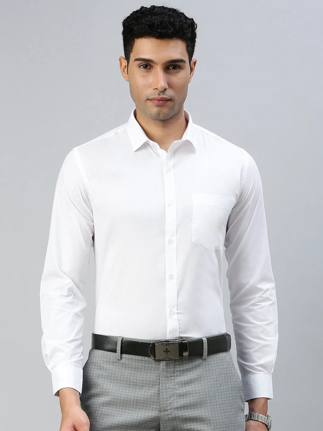 Men Cotton Rich White Shirt Trendy