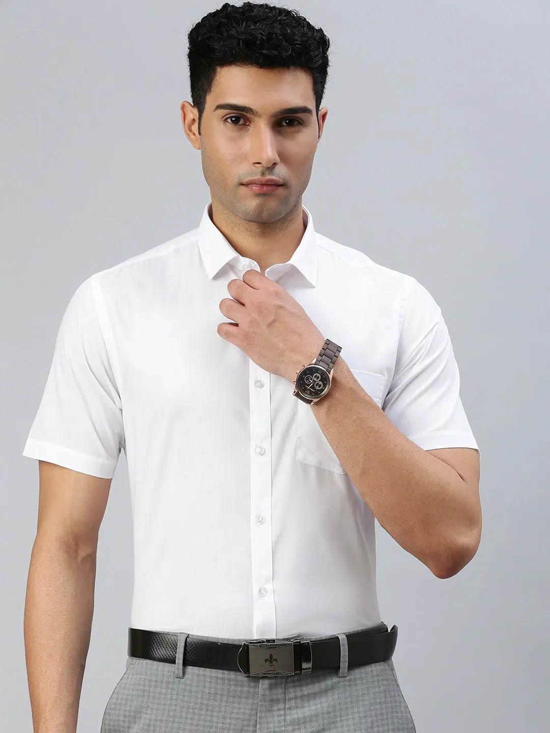 Men Cotton Rich White Shirt Trendy