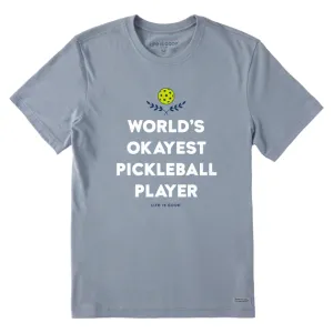 Men's World's Okayest Pickleball Player Short-Sleeve Crusher-LITE Tee - Stone Blue