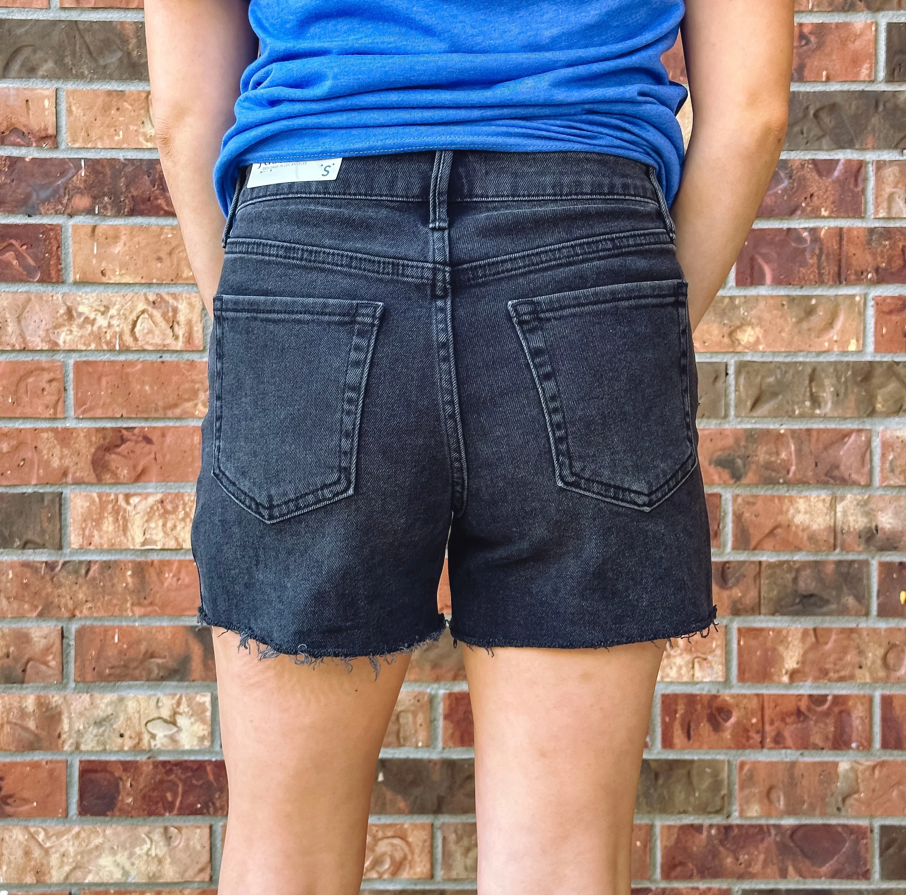 Miley Black Denim High Rise Shorts