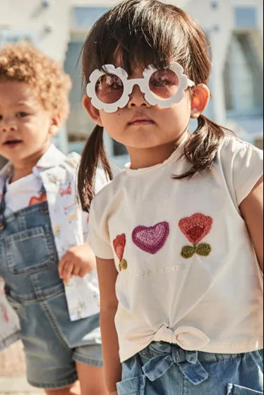 mini girl crochet heart tee