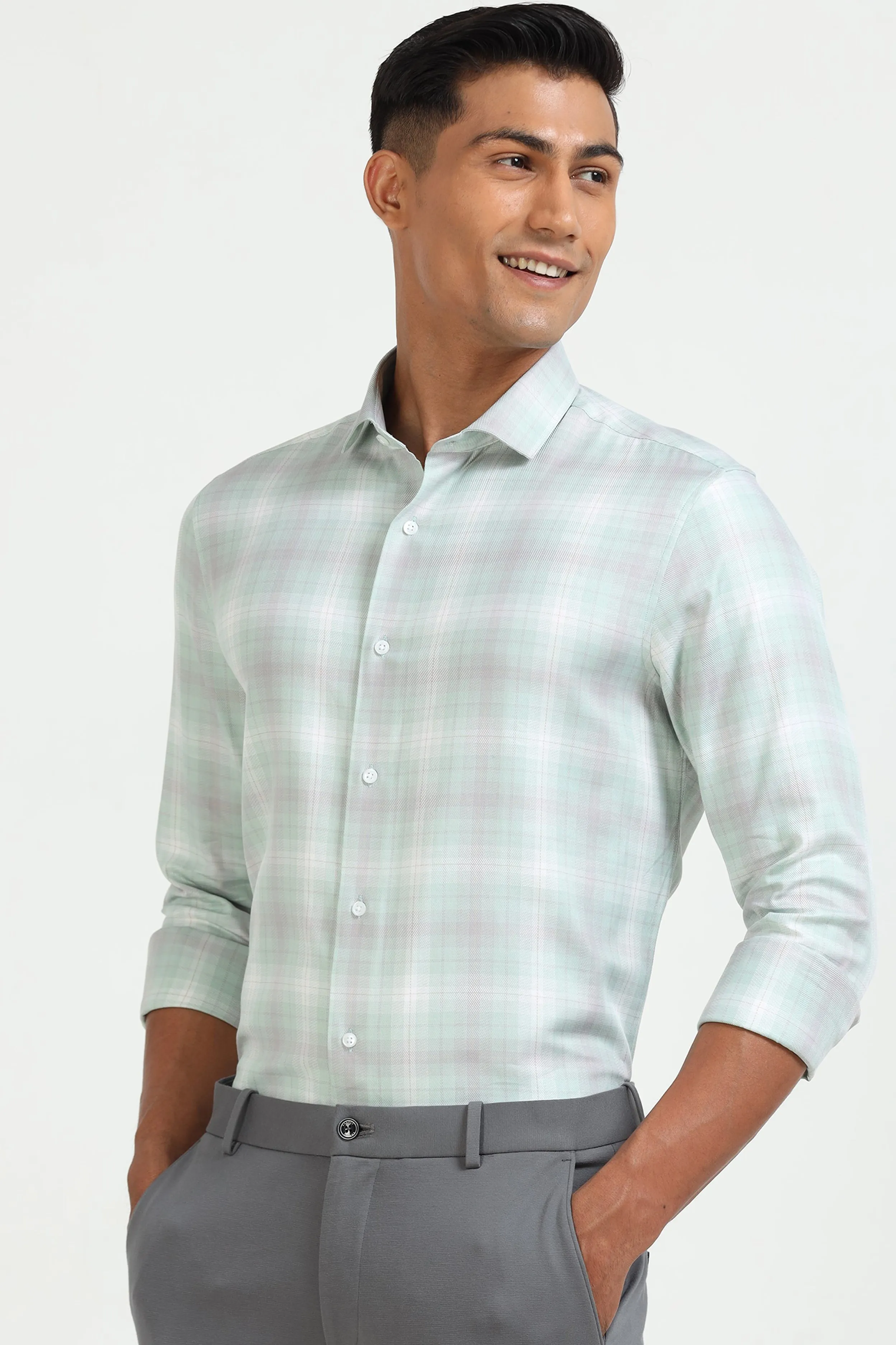 Mint Green Check Shirt