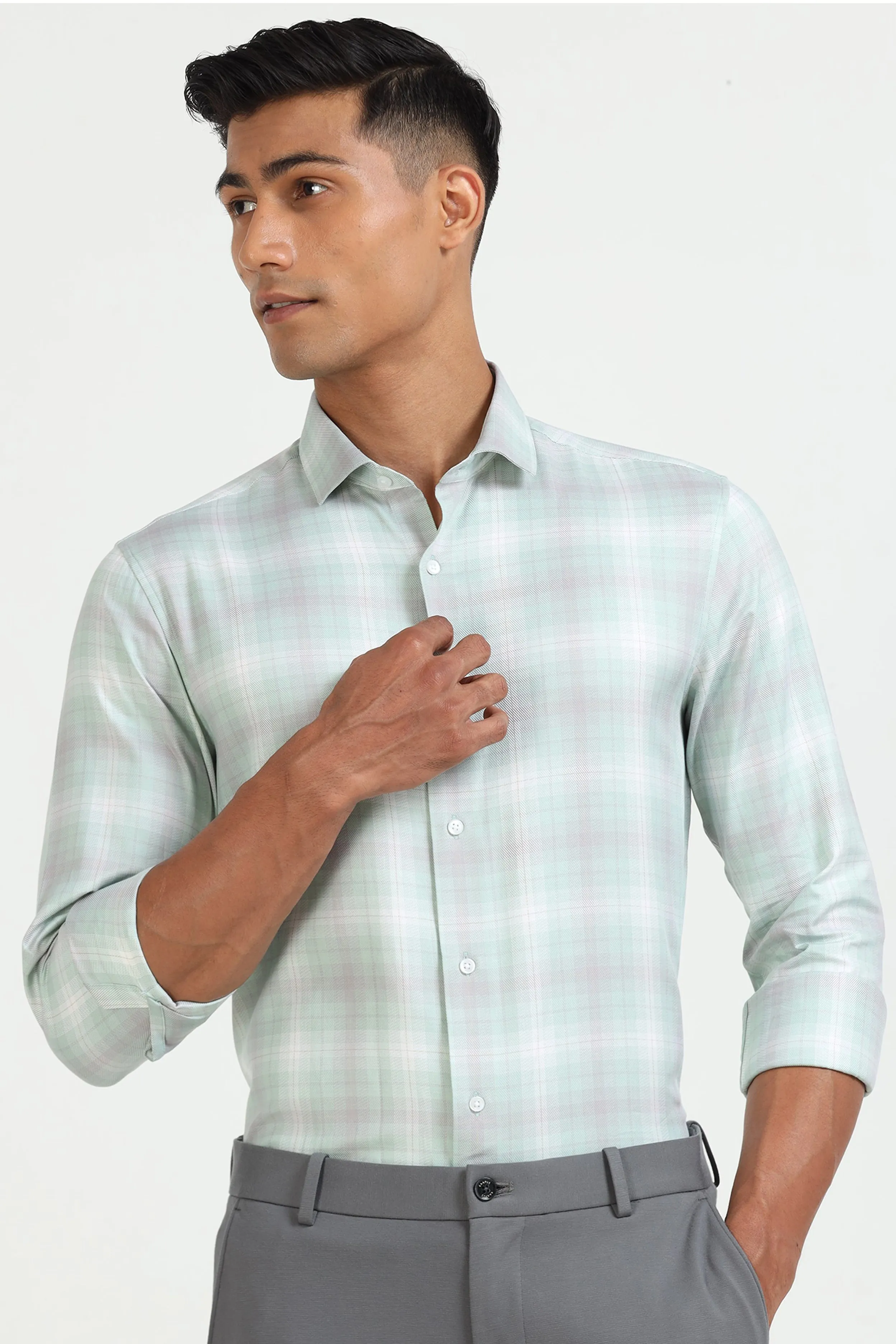 Mint Green Check Shirt