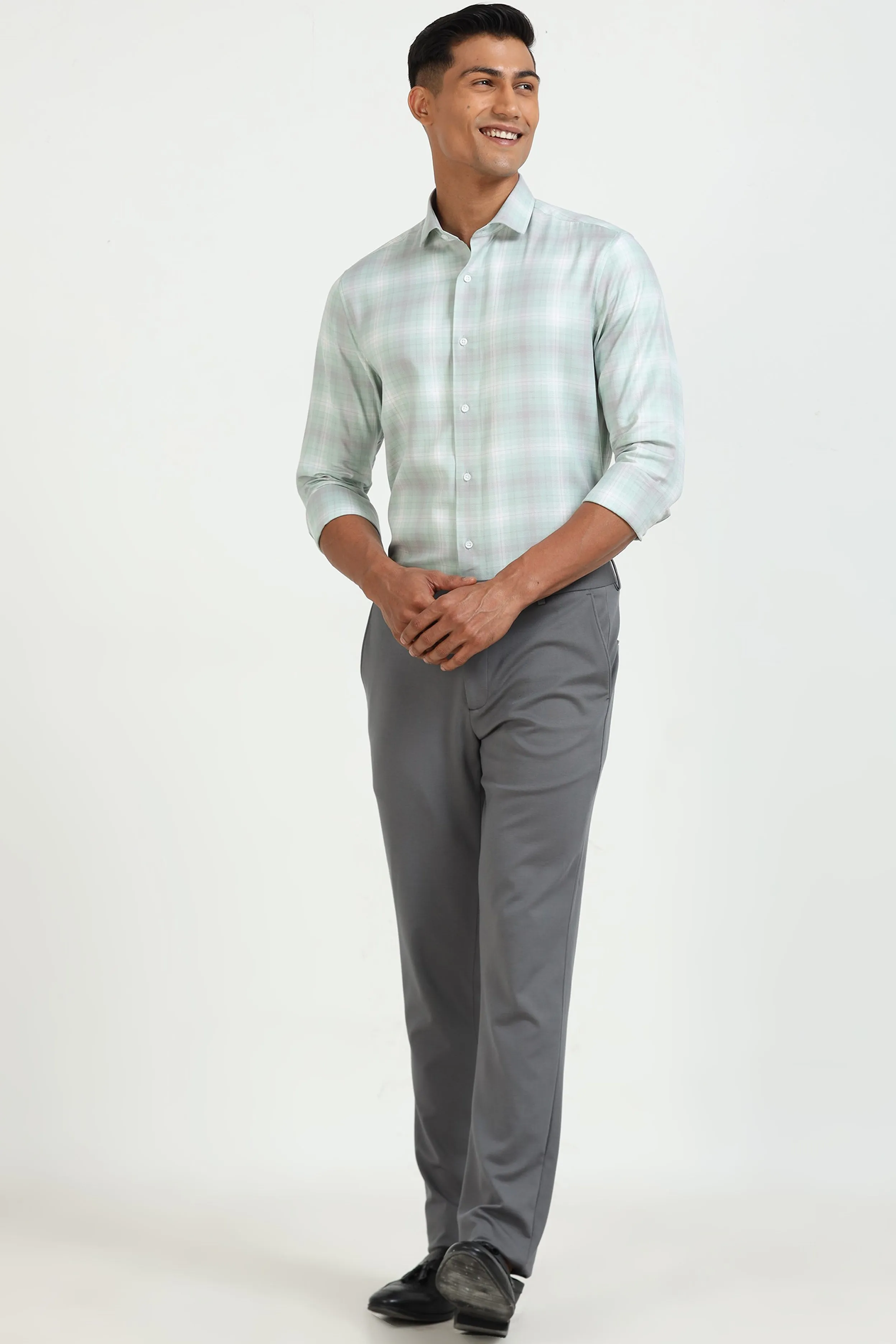 Mint Green Check Shirt