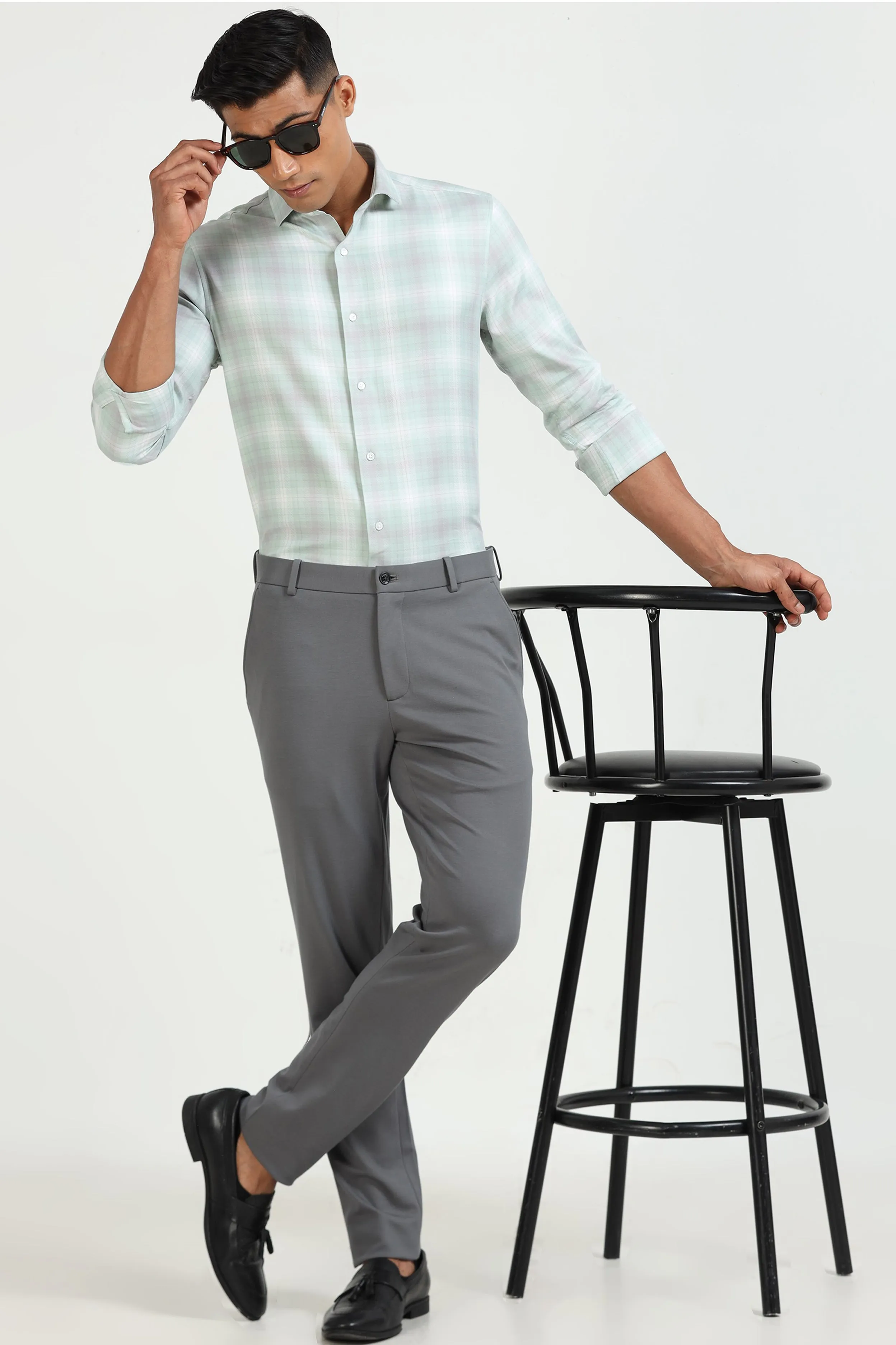 Mint Green Check Shirt