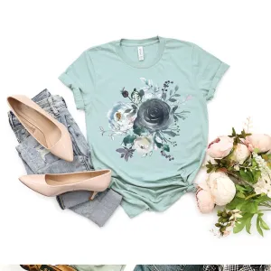 Navy Floral Bouquet Vintage Graphic Tee