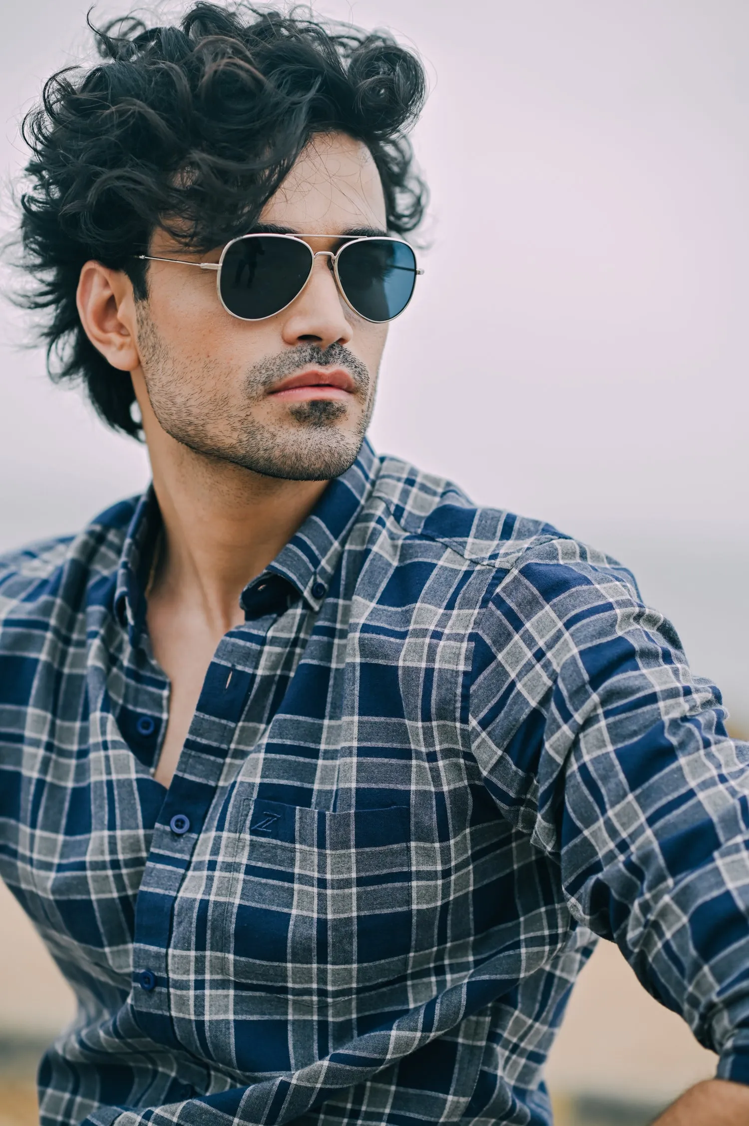 Navy Plaid Check