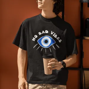 No Bad Vibes Amulet- evil eye- 180 GSM Oversized T-shirts - Unisex