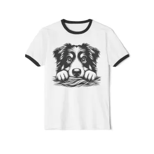 Peek-a-Boo Pup Unisex Cotton Ringer T-Shirt
