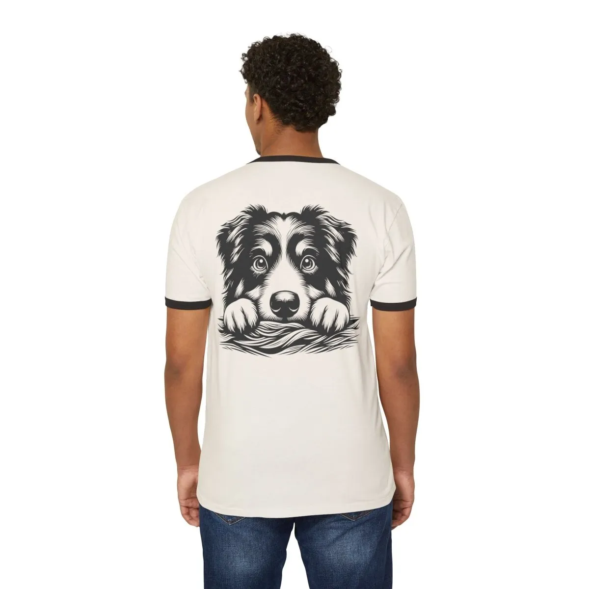Peek-a-Boo Pup Unisex Cotton Ringer T-Shirt