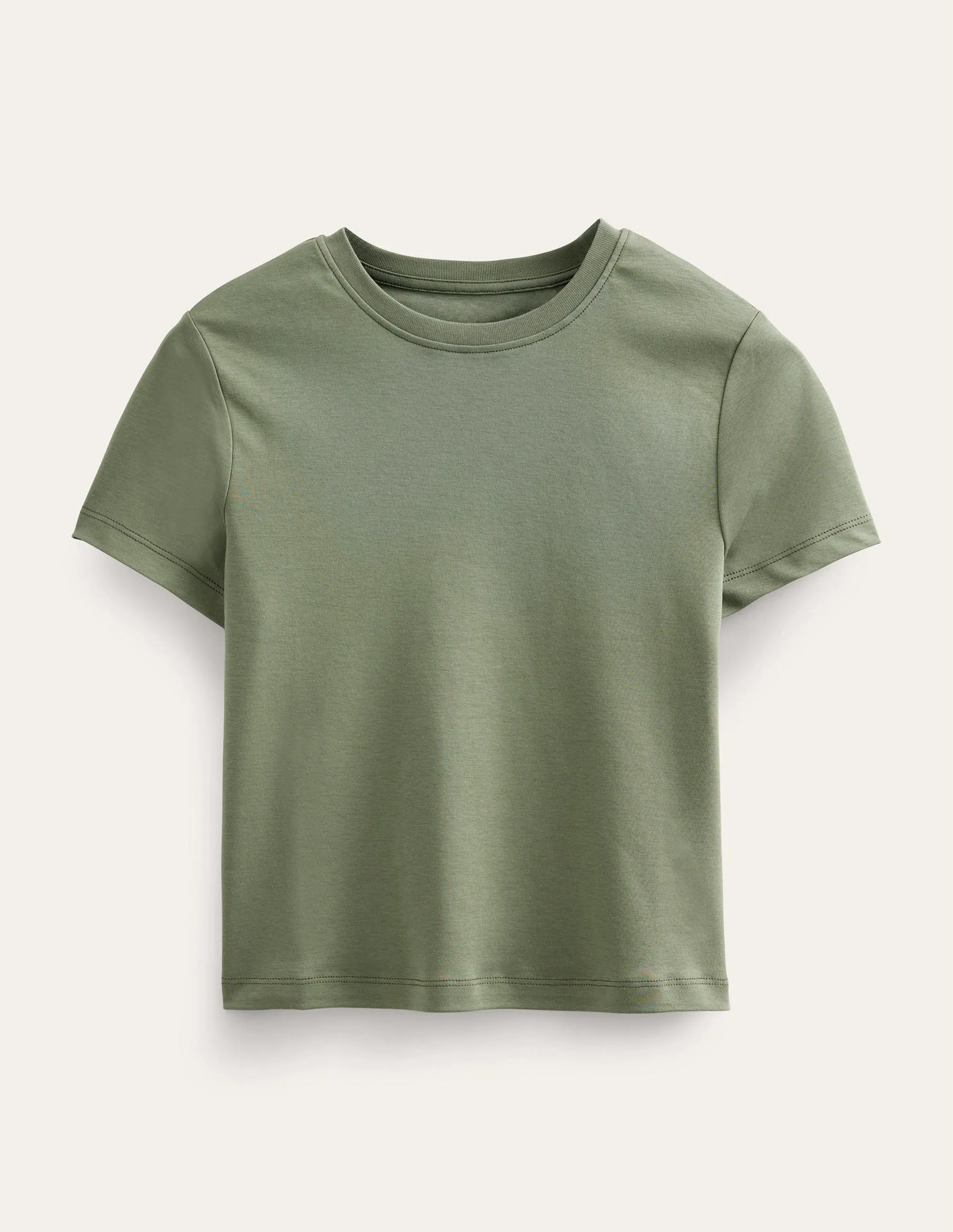 Perfect Cotton Cropped T-Shirt-Spruce