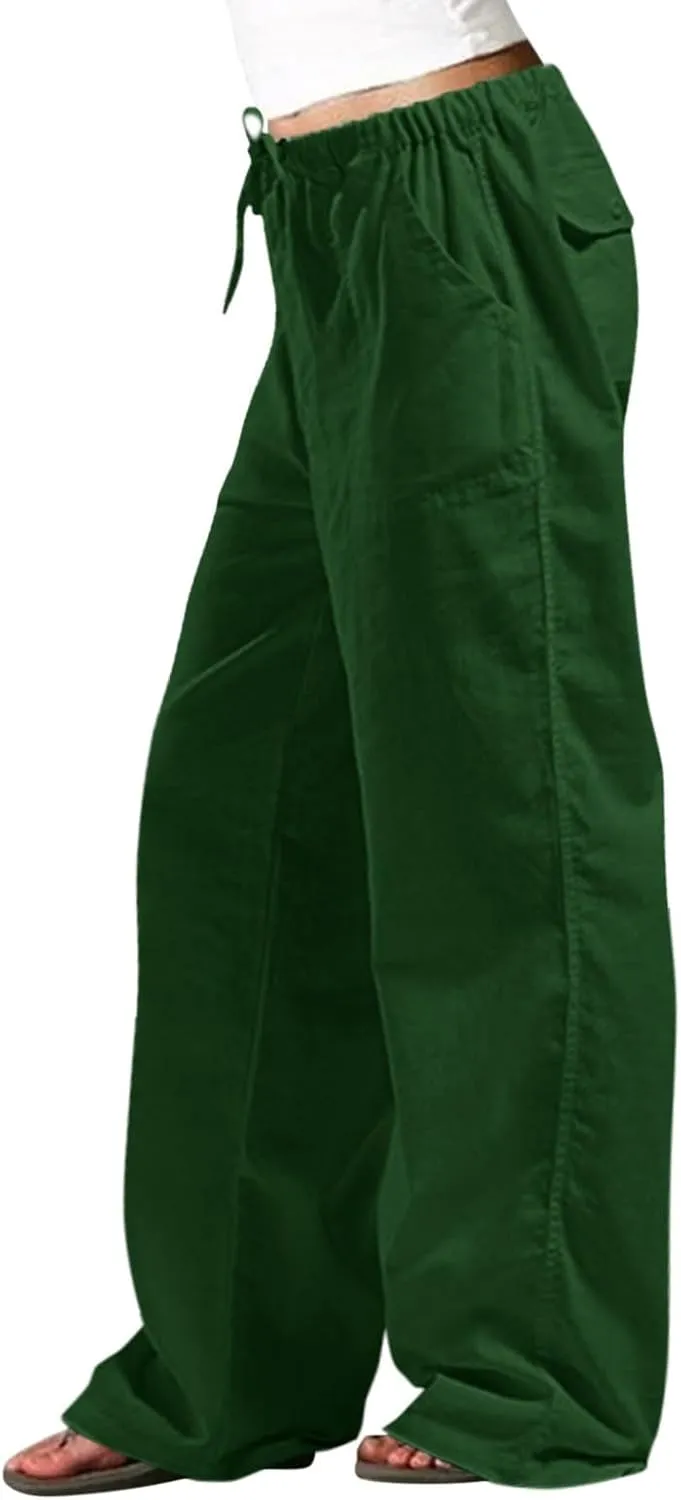 Petite Linen Pants for Women Summer Palazzo Wide Leg Linen Pant Loose Flowy Trousers