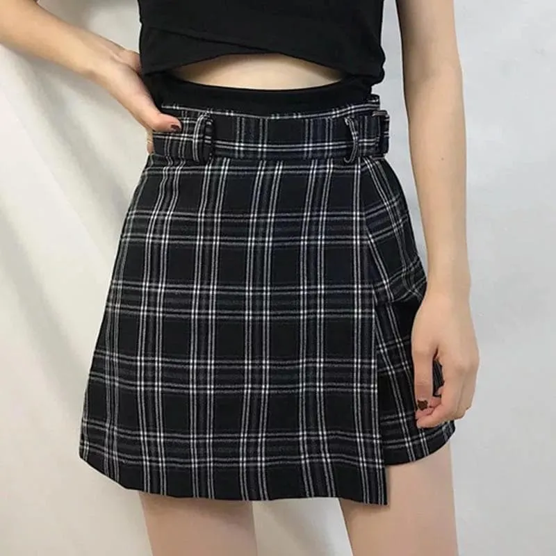 Plaid Skorts (Skirt x Shorts)