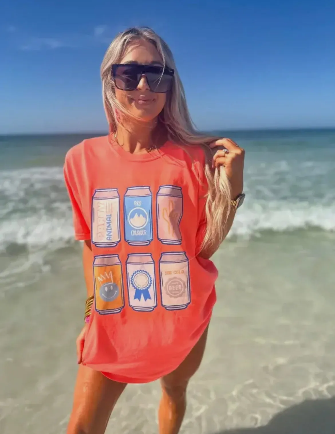 Preppy beer can tee