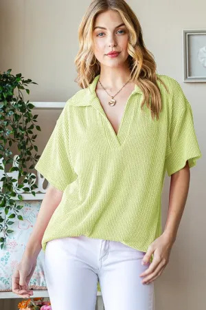 Put The Lime In The Coconut Plus Split V-Neck Top