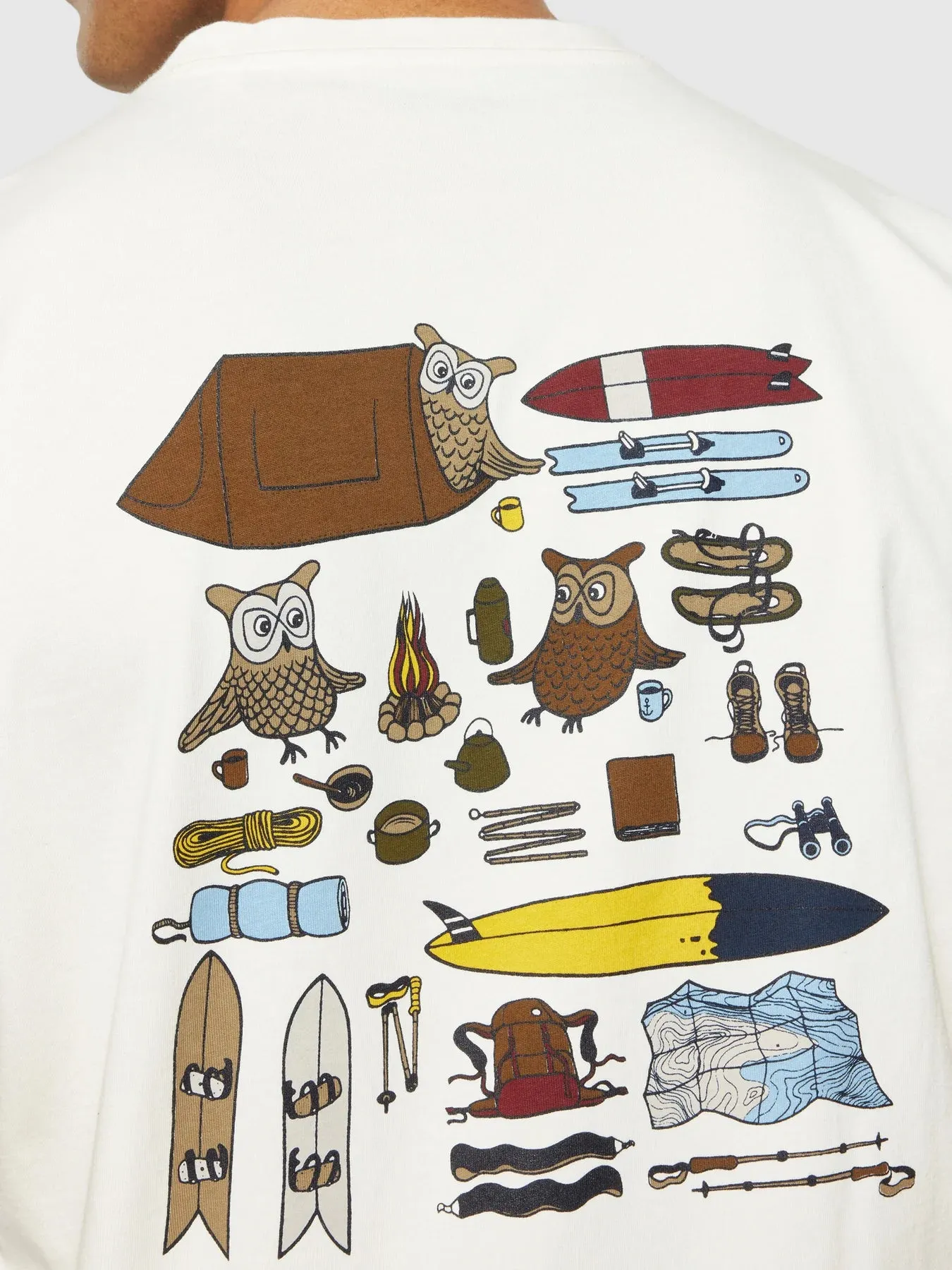 Regular Fit Owl Trip Print T-shirt (white) - Knowledge Cotton Apparel