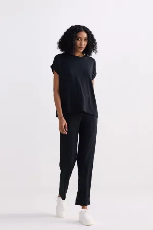 Relaxed Tee Set in Black