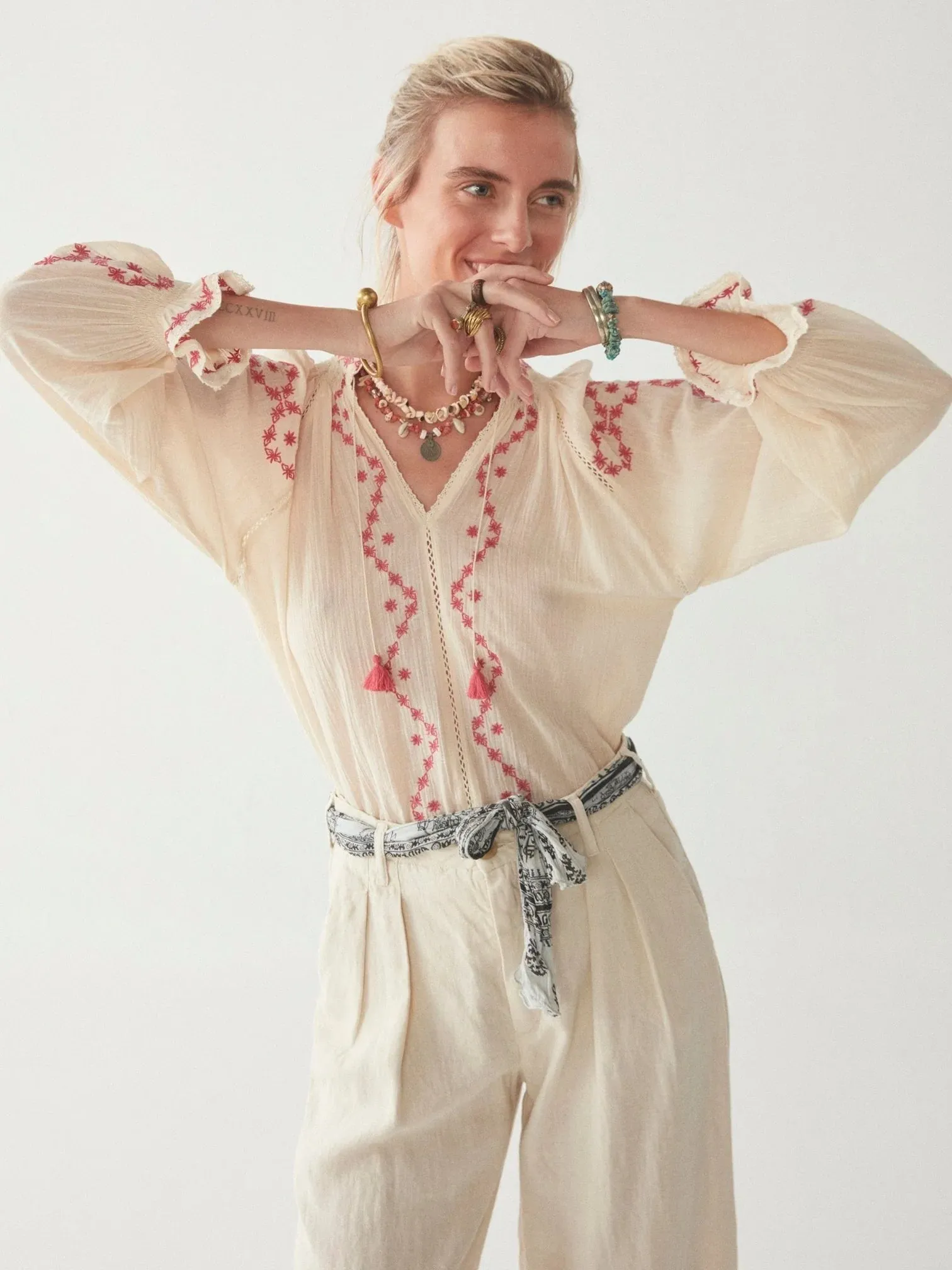 Sandrine Blouse - Raspberry