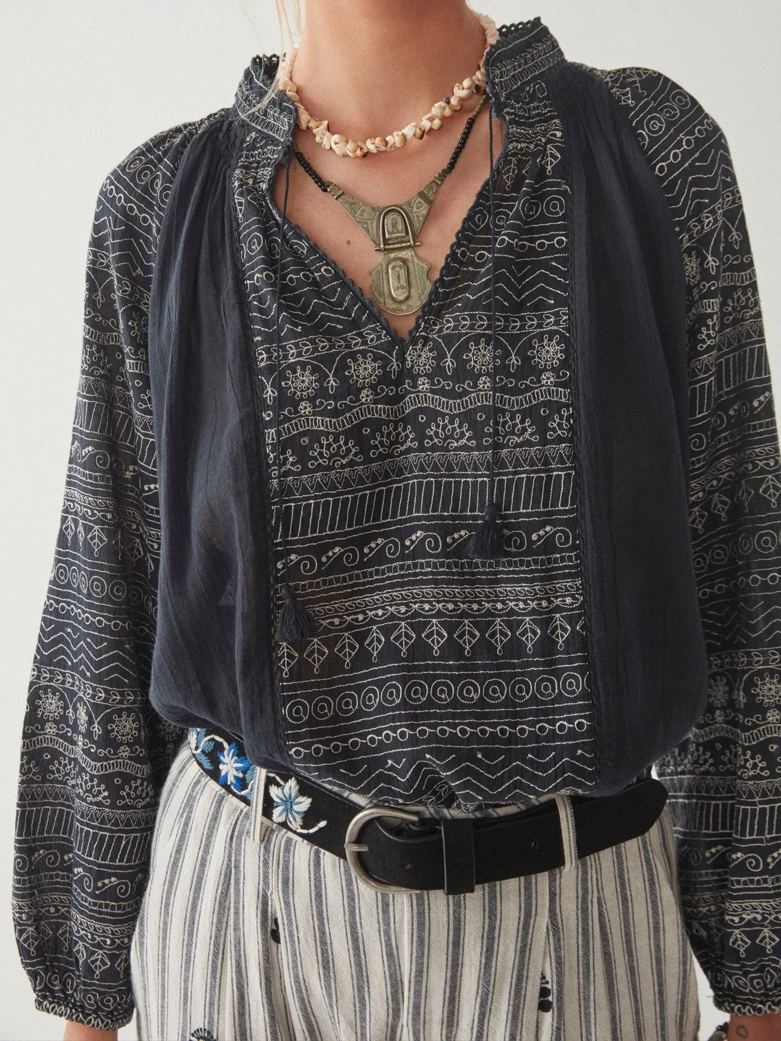 Sandrine Blouse - Tinos Blue