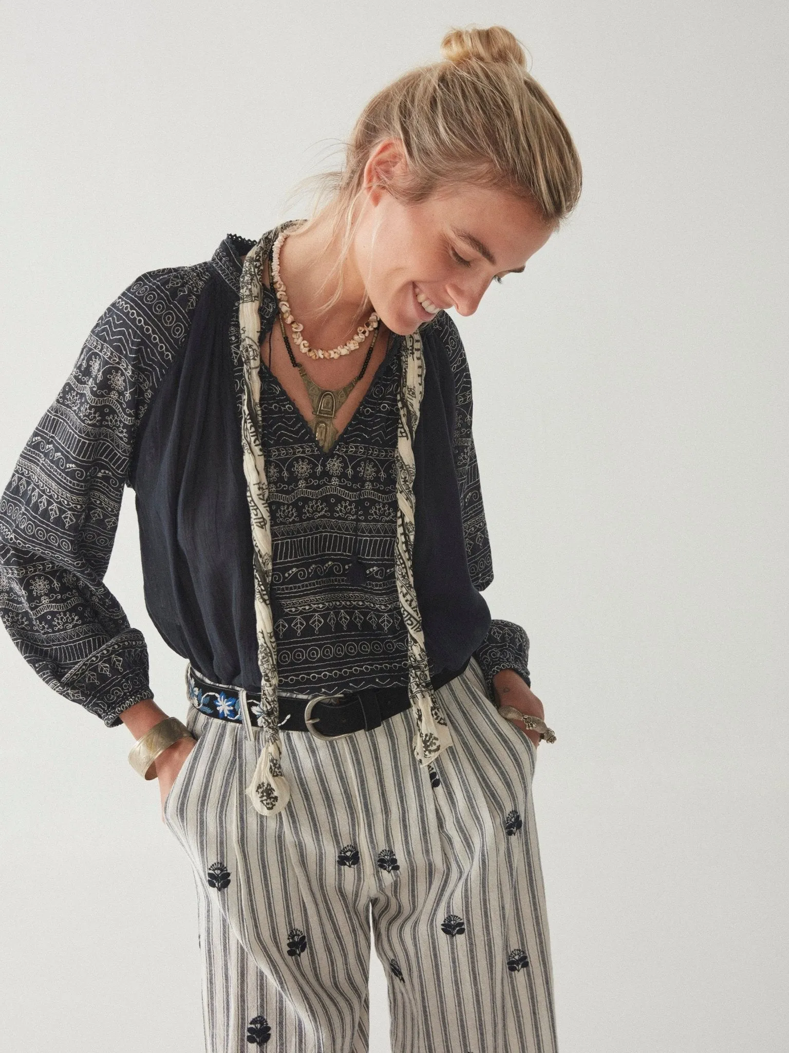Sandrine Blouse - Tinos Blue