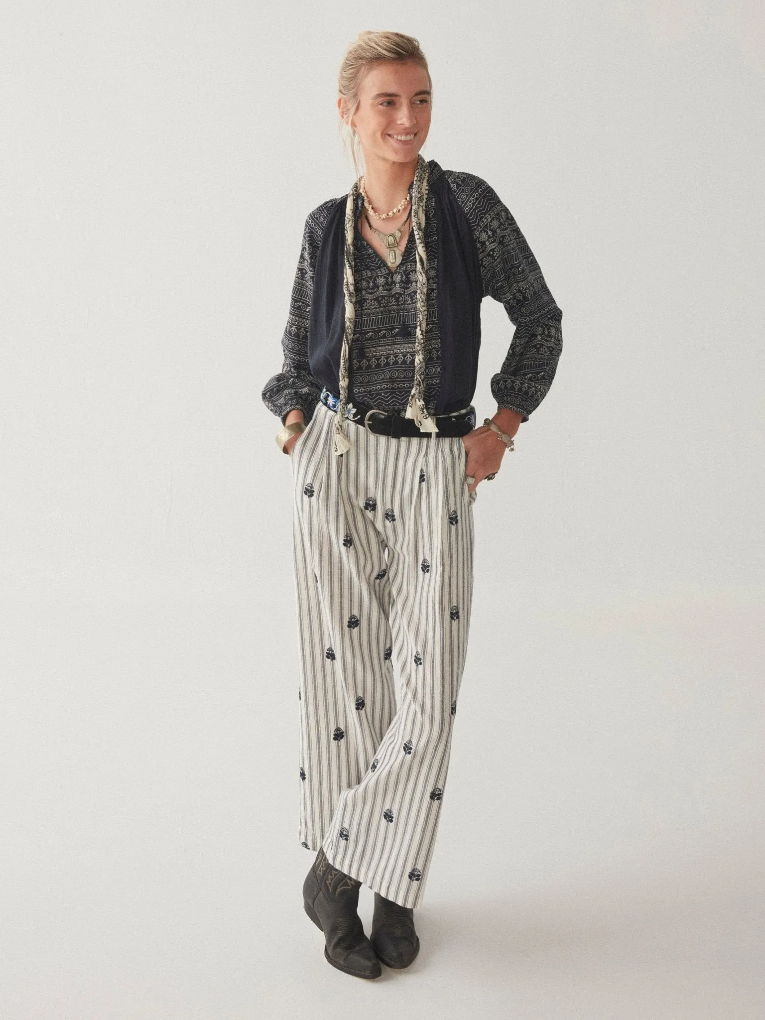 Sandrine Blouse - Tinos Blue