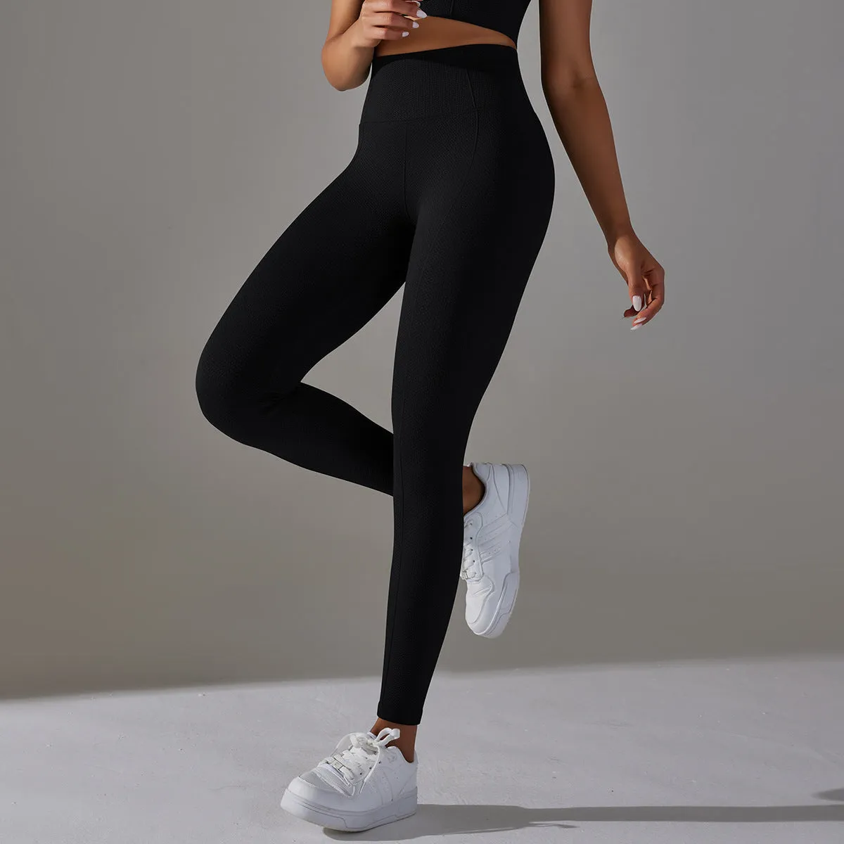 Seamless Dotted Jacquard Belly Lift 7/8 Leggings