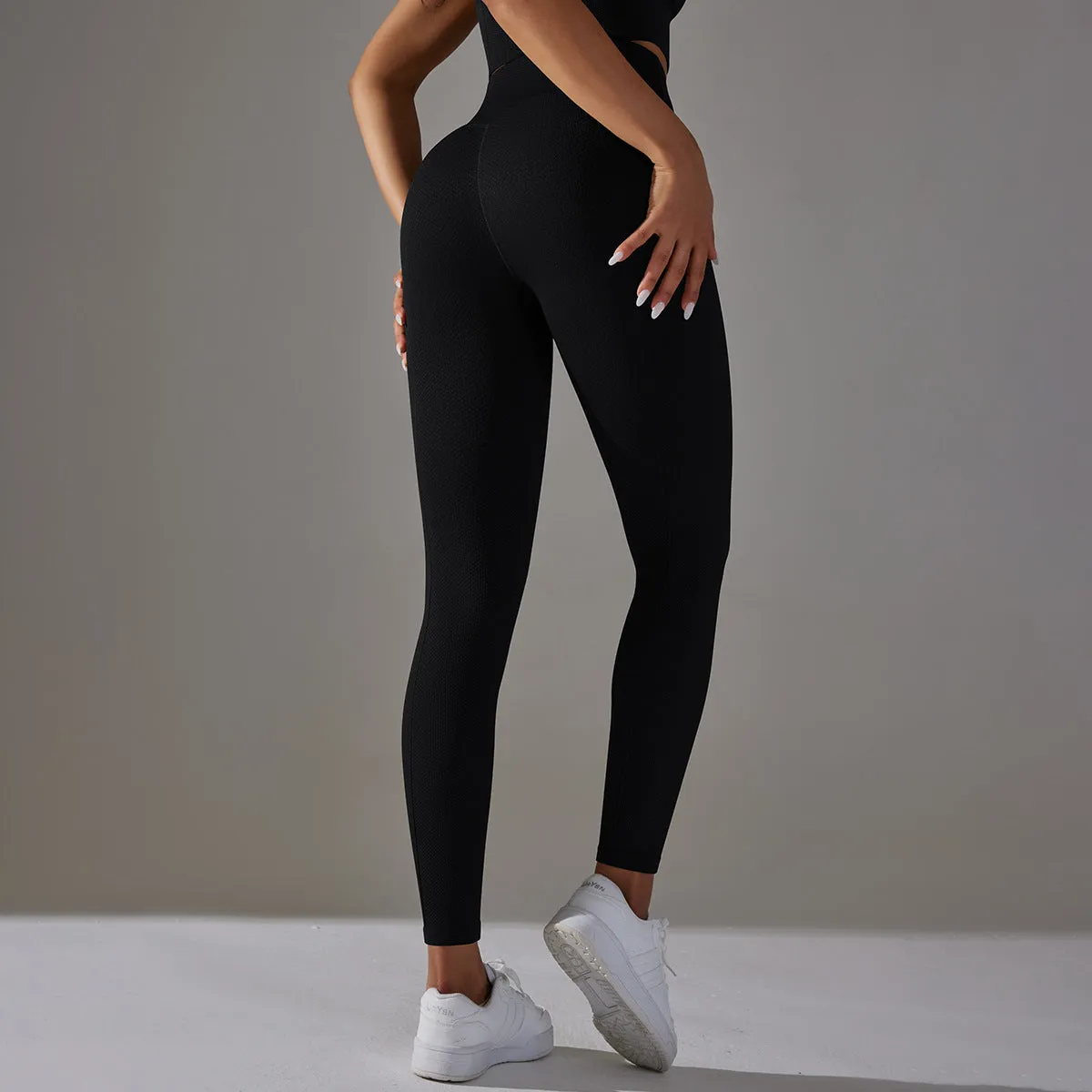 Seamless Dotted Jacquard Belly Lift 7/8 Leggings