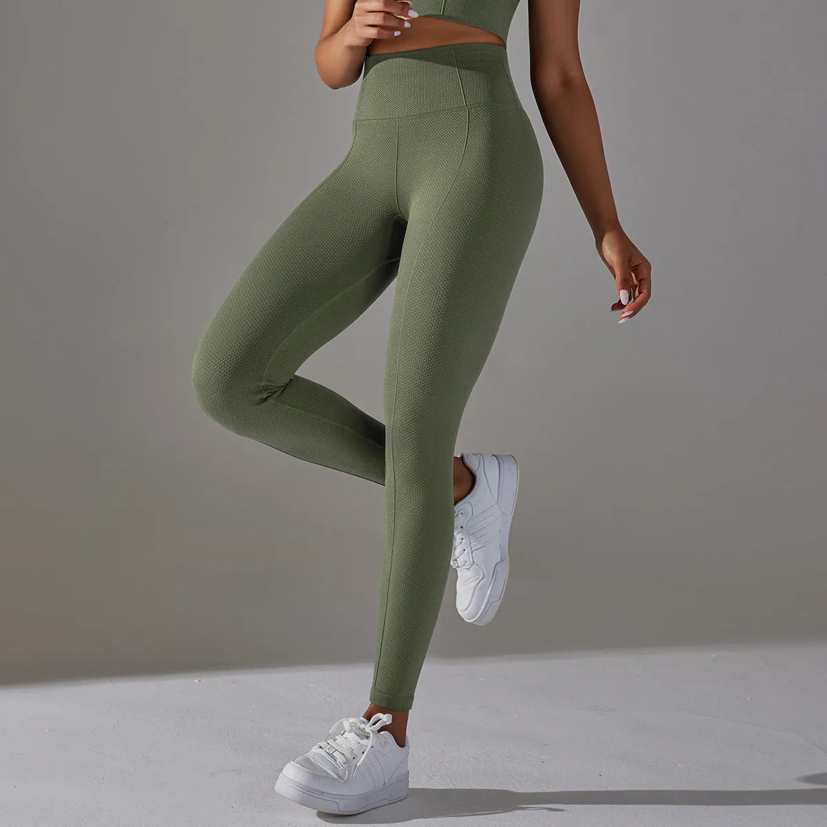 Seamless Dotted Jacquard Belly Lift 7/8 Leggings