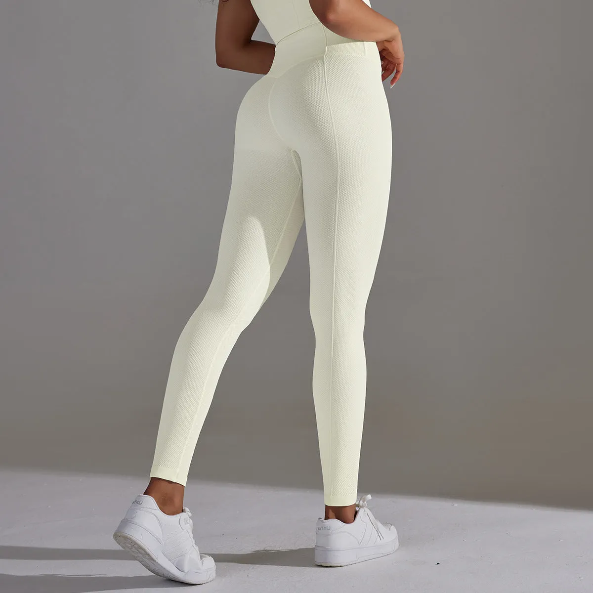 Seamless Dotted Jacquard Belly Lift 7/8 Leggings