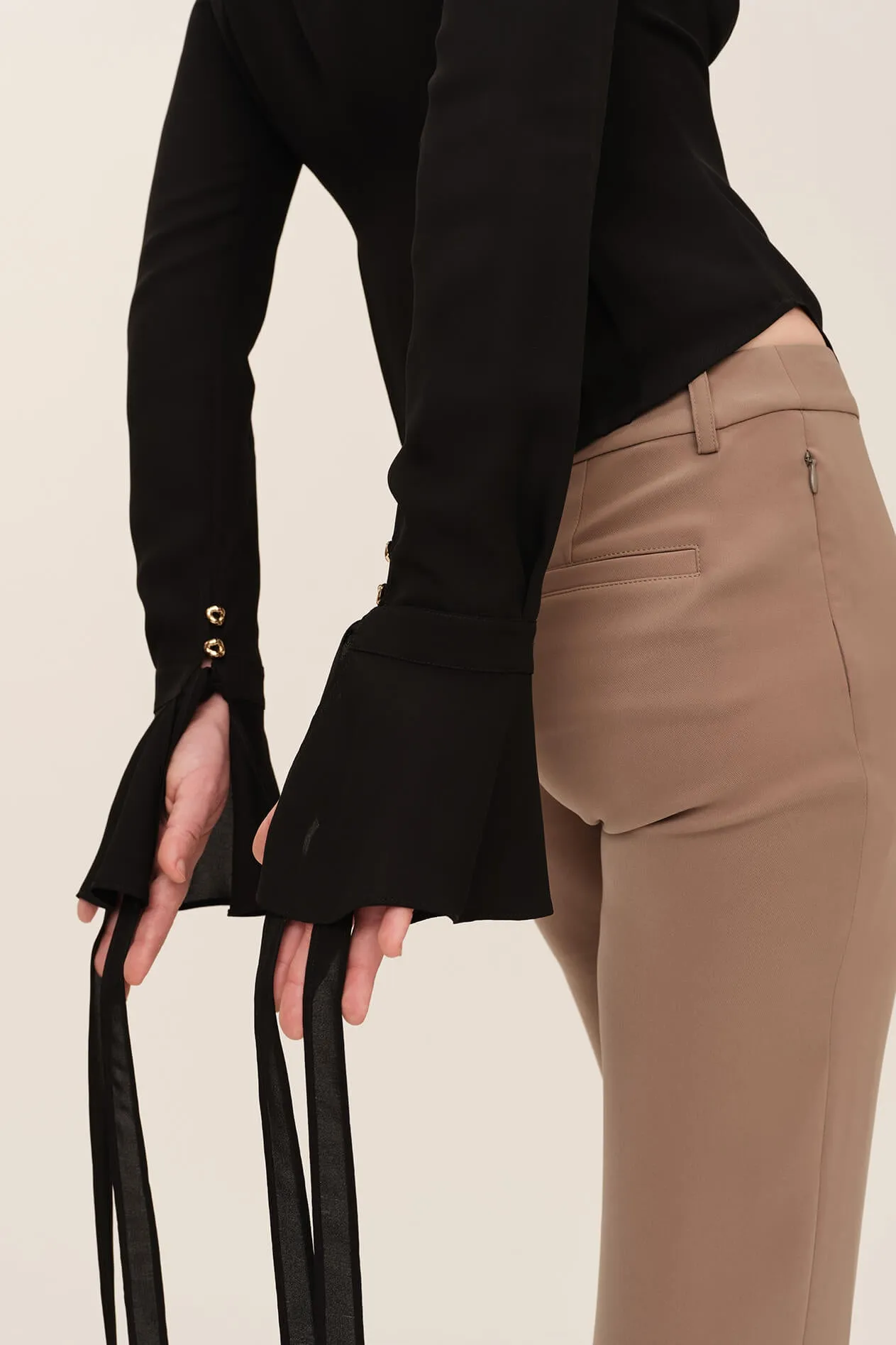 Silk Fitted Strappy Bra Blouse