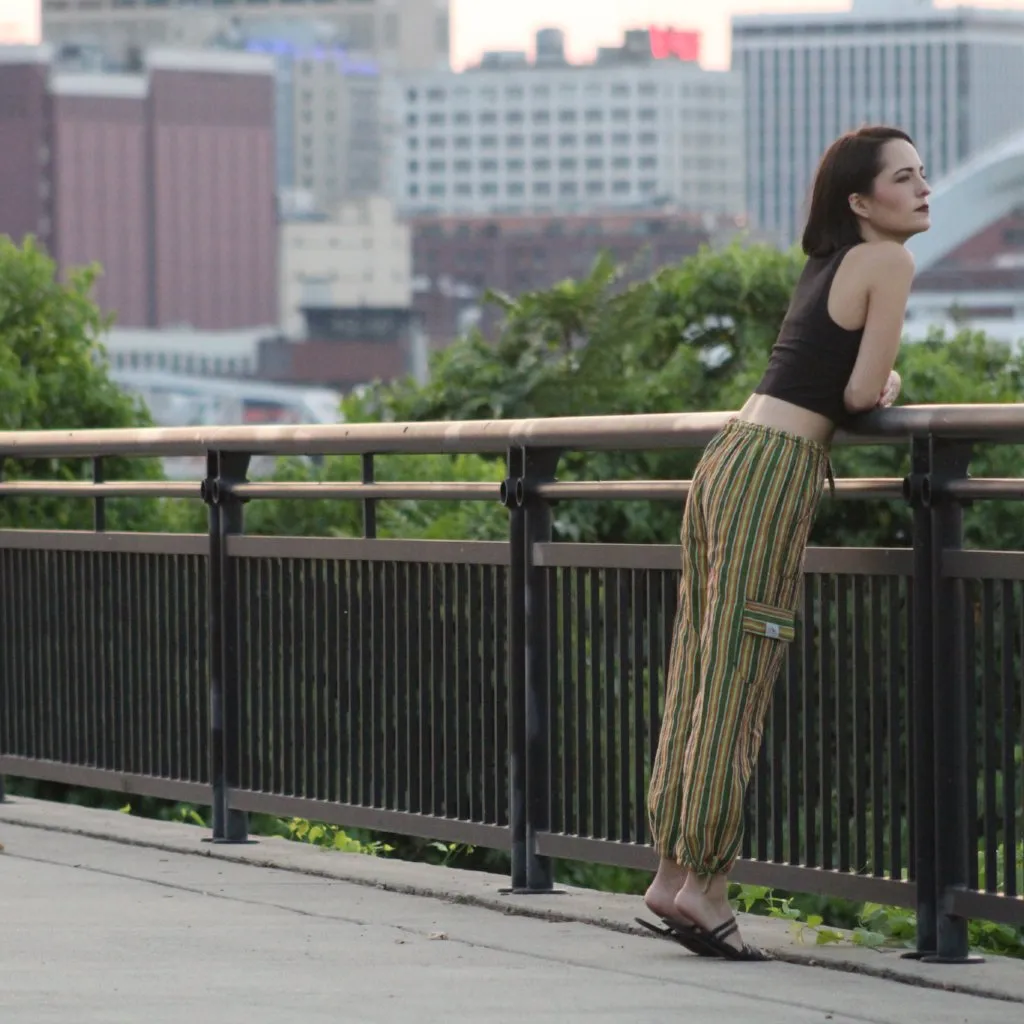 (Small) Greenish Rasta Lounge Pants 0041