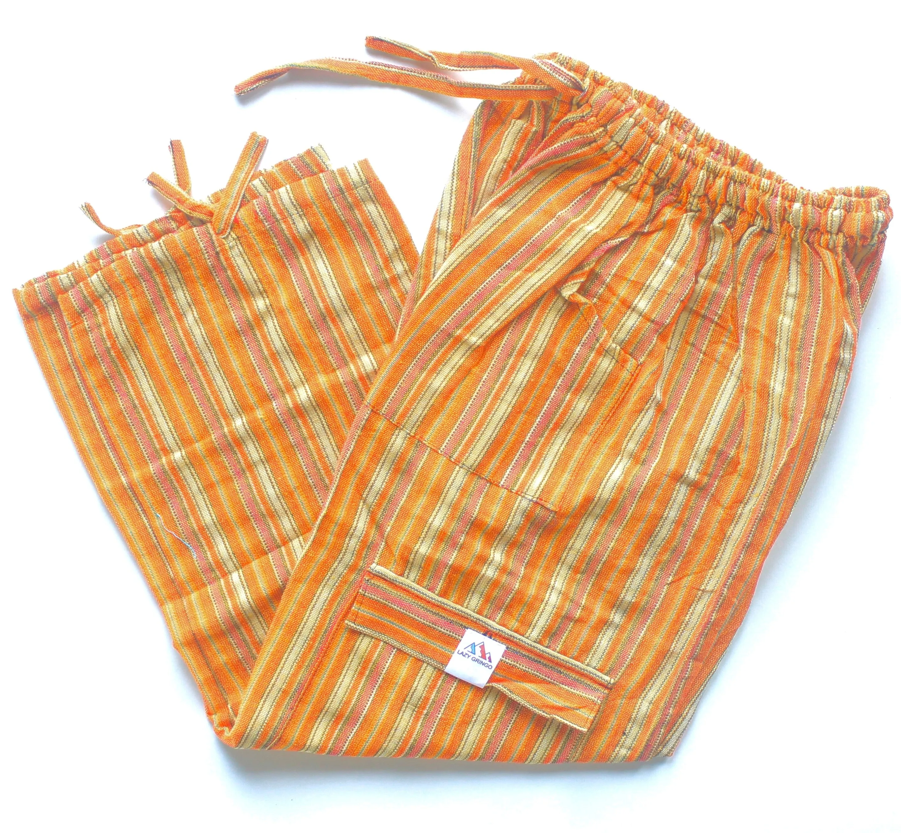 (Small) Yellow with Redish and White Stripes 0191