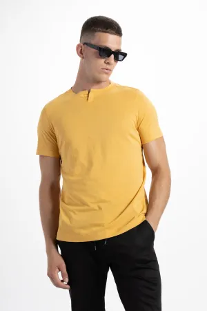 Soft Cloth Malibu Short Sleeve Notch Tee - Gold