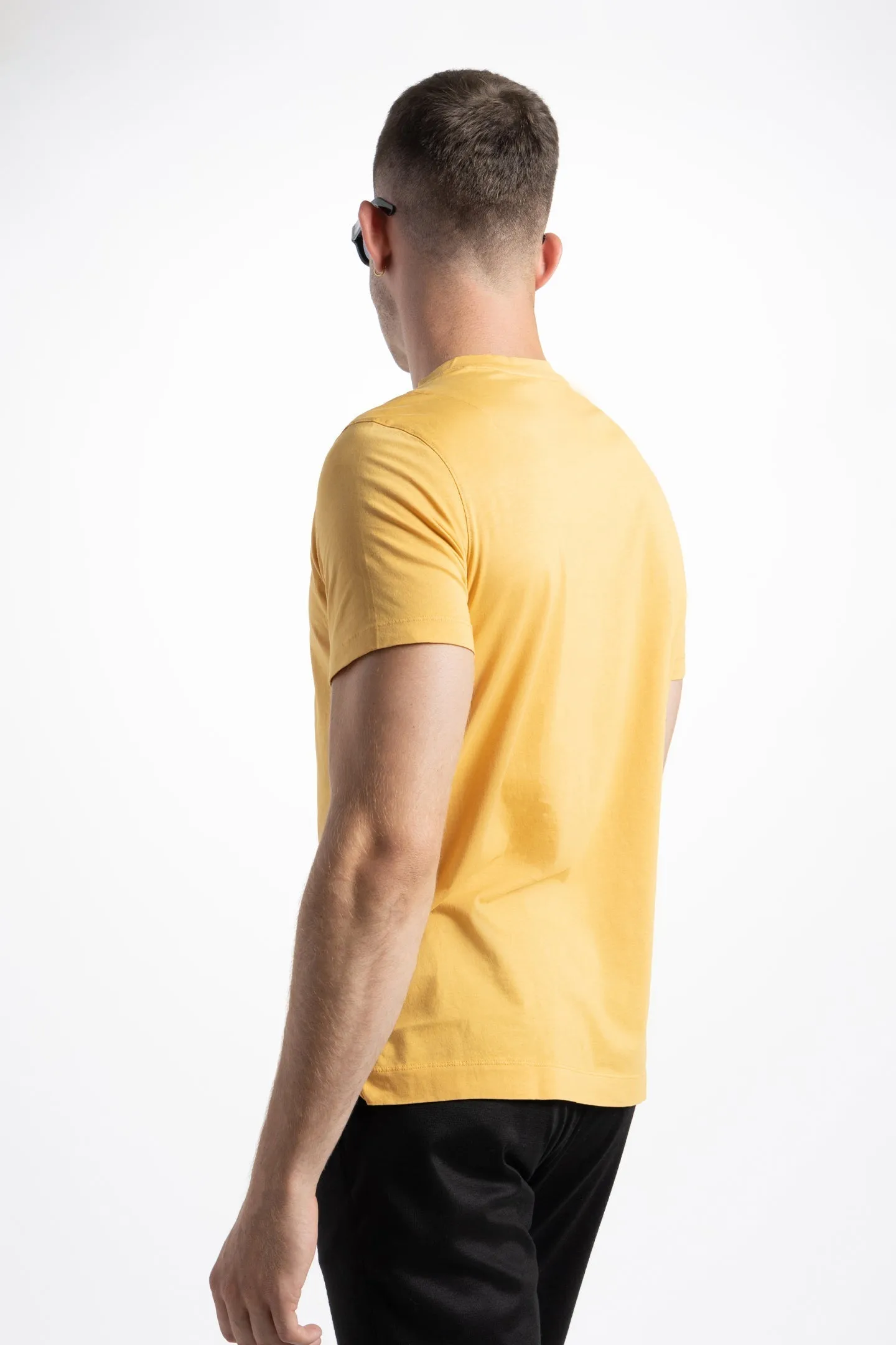 Soft Cloth Malibu Short Sleeve Notch Tee - Gold