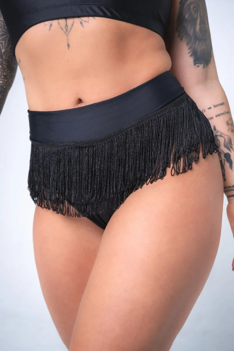 Sorte Obsessed Fringe Shorts - Black