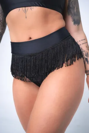 Sorte Obsessed Fringe Shorts - Black
