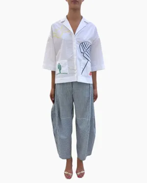 Striped Blue Origami Pants