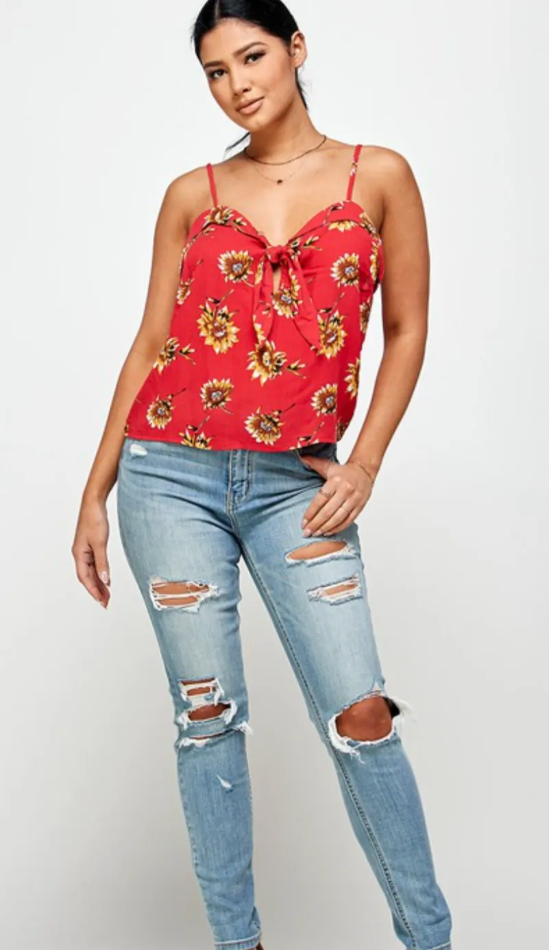 Sunflower Tank Red