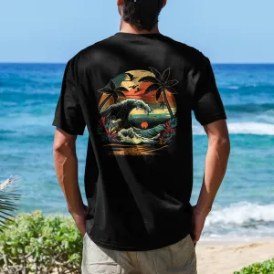 Sunset Waves Printed Men's T-shirt