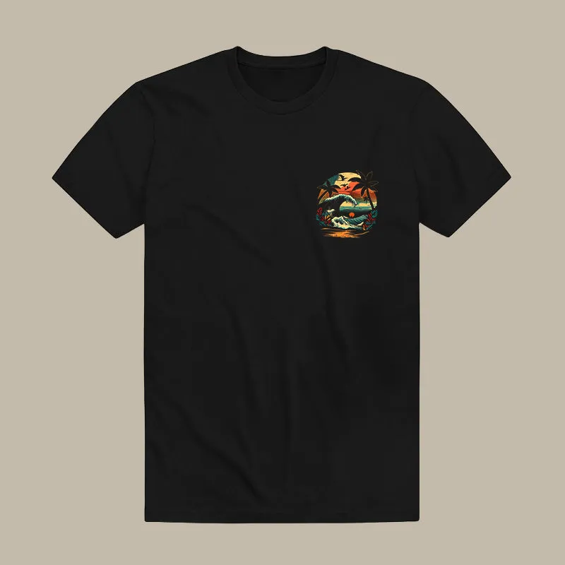 Sunset Waves Printed Men's T-shirt